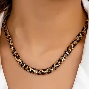 Chic Gold and Black Women's Necklace
